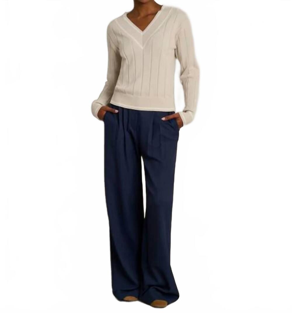 NEW RHONE varsity cable knit sweater in sand